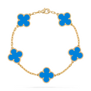 Belle Vante Bracelet 5 Motifs Agate 18K Yellow Gold