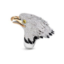 Eagle Limited Edition Ring in 18k White and Rose Gold with Diamonds, Yellow Sapphires and Enamel