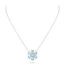 Fleurs d'Hawaï Pendant in 18K White Gold