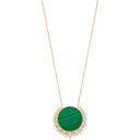 Medium Rose Gold Diamond Malachite Sunlight Pendant