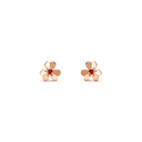 Frivole Earrings Mini Model in 18K Rose Gold with Rubies