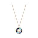 Medium Rose Gold Diamond Turquoise Sodalite Dumortierite Pendant