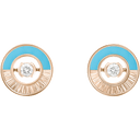 Medium Rose Gold Diamond Turquoise Stud Earrings