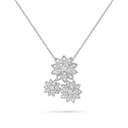 Lotus 3-Flower Pendant in 18K White Gold with Diamonds