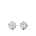 Camellia Button Earrings 18K White Gold Diamonds | J12072