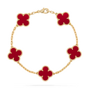 Belle Vante Bracelet 5 Motifs Carnelian 18K Yellow Gold