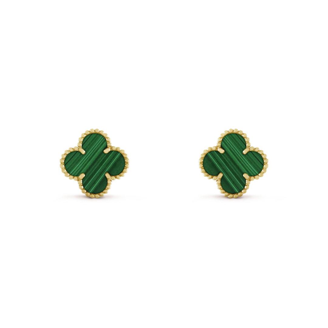 Belle Vante Earrings Malachite 18K Yellow Gold