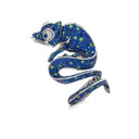Chameleon Ring in 18k White Gold with Blue Sapphires Tsavorite and Diamonds
