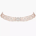 D-Vibes Multi-Row Diamond Necklace Pink Gold 12434-PG