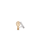 Coco Crush Single Earring Clip 18K White Gold Beige Gold Diamonds | J12915