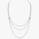 D-Vibes Multi-Row Diamond Long Necklace White Gold 4.90ct