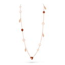 Lucky Spring 15-Motif Long Necklace in 18K Rose Gold