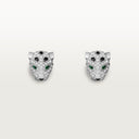 Belle Vante Panthère Paved Stud Earrings White Gold Emeralds Onyx