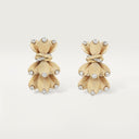 Belle Vante Grain de Café Diamond Earrings Yellow White Gold