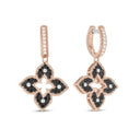 Venetian Princess Earrings in 18kt Gold with Black and White Diamonds