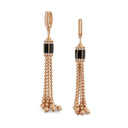 Art Deco Earrings in 18kt Rose Gold with Black Jade and Diamonds