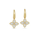 Princess Flower Earrings in 8kt Yellow Gold with Diamonds
