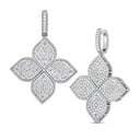 Princess Flower Earrings in 18kt White Gold with Diamonds