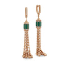 Art Deco Earrings in 18kt Rose Gold with Malachite and Diamonds