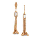 Art Deco Earrings in 18kt Rose Gold with Mother of Pearl and Diamonds