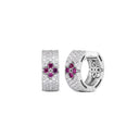 Love in Verona Earrings in 18kt White Gold with Diamonds and Rubies