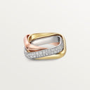 Belle Vante Trinity Cushion Ring Classic Model Paved Gold Diamonds