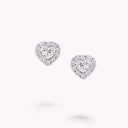 Heart Shape Diamond Stud Earrings White Gold | RGE1349