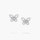Butterfly Silhouette Diamond Mini Stud Earrings White Gold | RGE1574