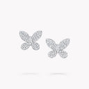 Pavé Butterfly Diamond Stud Earrings White Gold | RGE574