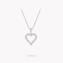 Diamond Heart Silhouette Pendant in White Gold
