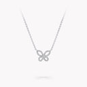 Mini Butterfly Silhouette Diamond Pendant in White Gold | RGP808