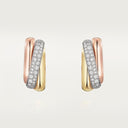 Belle Vante Trinity Cushion Earrings Semi-Paved Diamond Gold