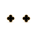 Vintage Alhambra Earrings in 18K Yellow Gold with Onyx