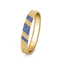 Perlée Couleurs 5 Rows Medium Model Bracelet in 18K Yellow Gold with Sapphires