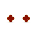 Vintage Alhambra Earrings in 18K Yellow Gold with Carnelian