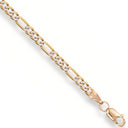 Yellow Gold Rhodium Plated Figaro Anklet