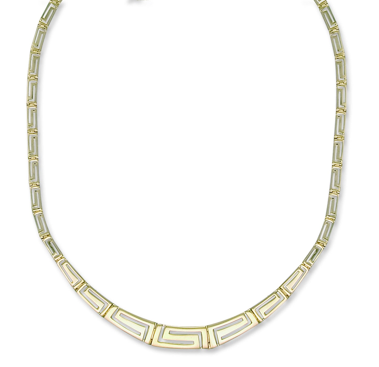 Yellow Gold Greek Key Graduated Collarette/Non Graduated Bracelet - 9ct Gold