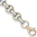 Yellow Gold 10.0mm Plain & Cubic Zirconia Belcher Chain