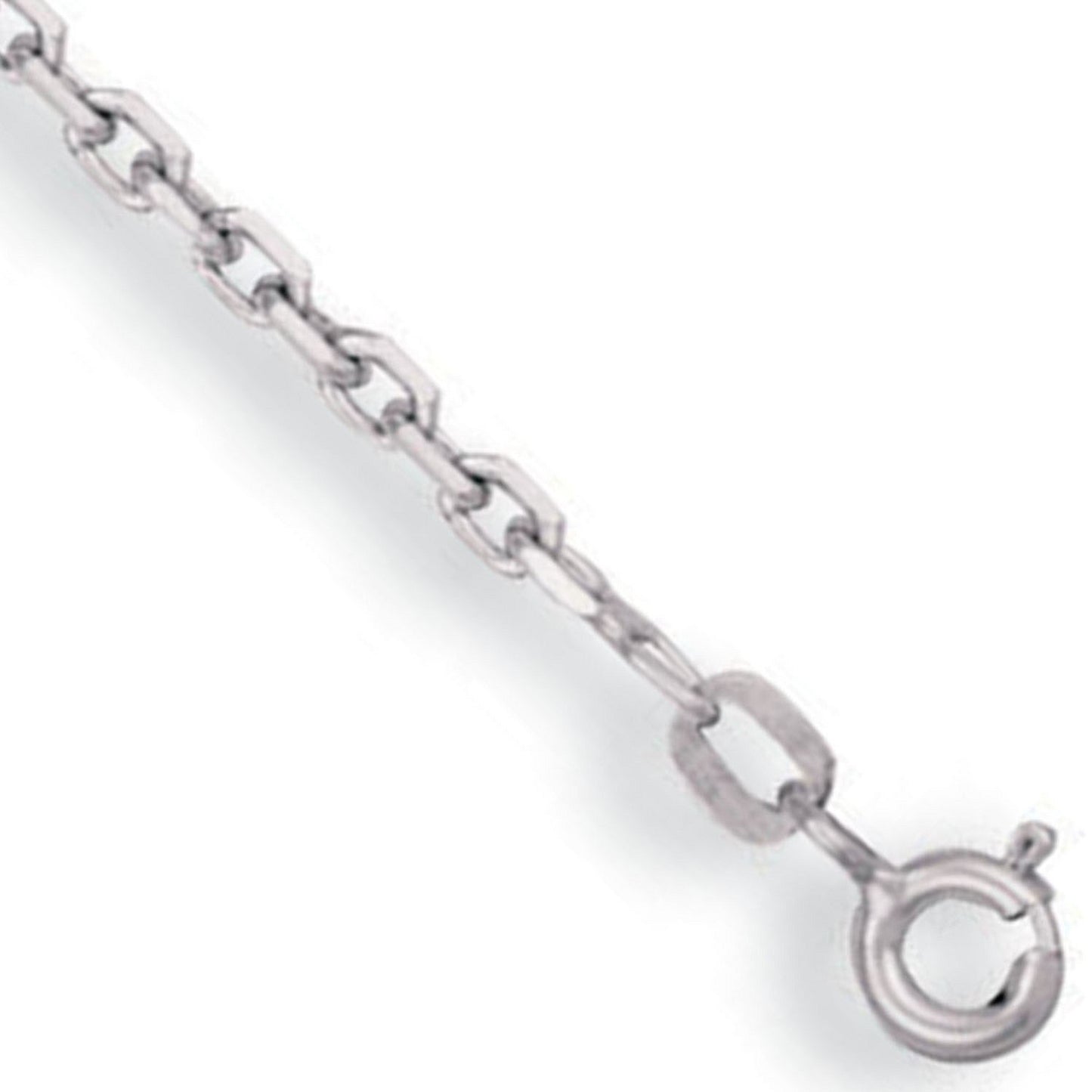 White Gold 2.2mm Diamond Cut Belcher Chain - 9ct Gold