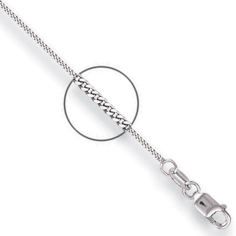 18ct White Gold 1.0mm Traditional Classic Curb Chain - 18ct Gold