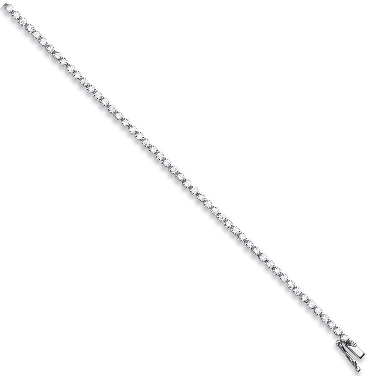 18ct White Gold 3.00ct Diamond Tennis Bracelet - 18ct Gold