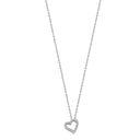 9ct White Gold 0.13ct Diamond Heart Pendant with 18in/45cm Chain