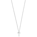 9ct White Gold 0.04ct Diamond Cross Pendant with 18in/45cm Chain