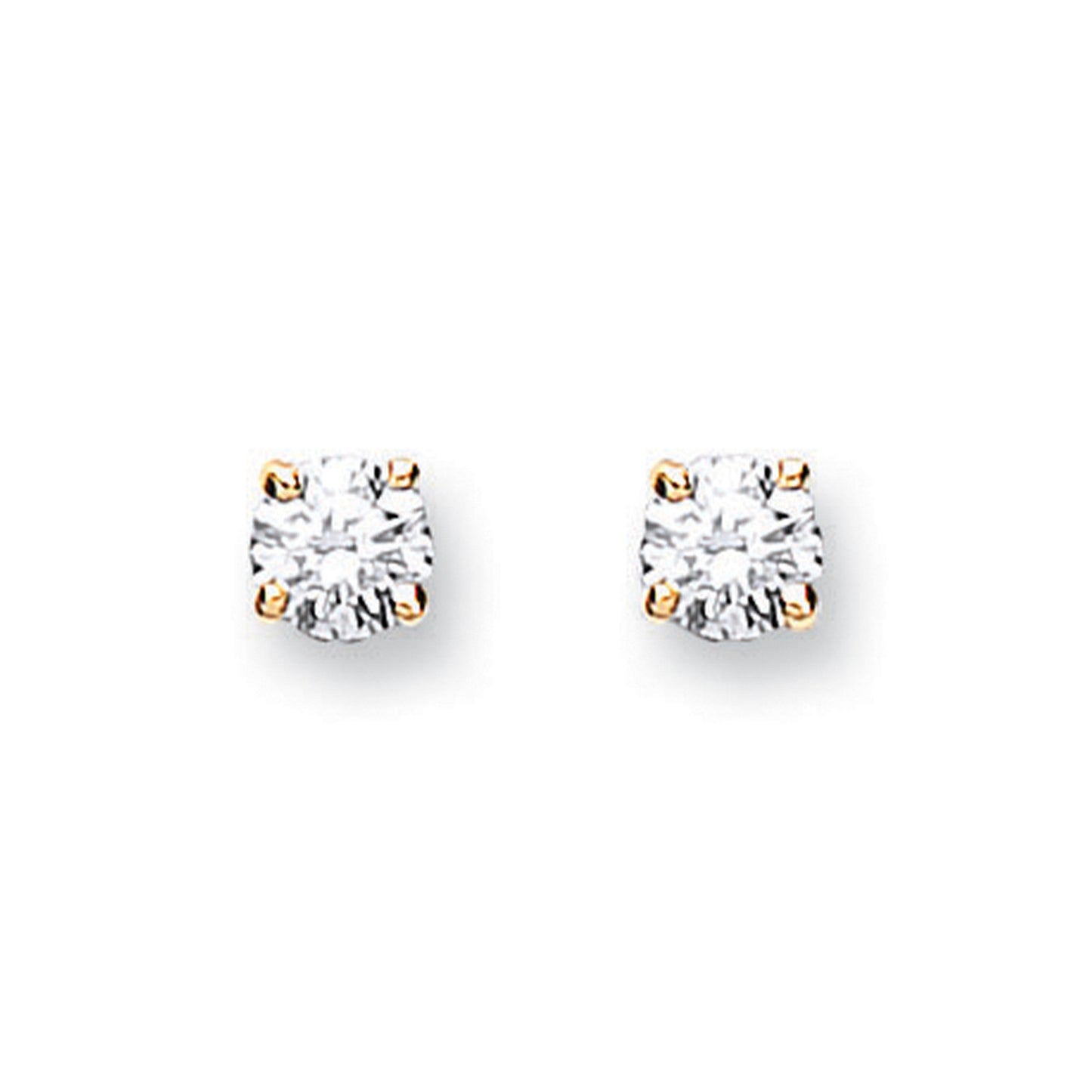 18ct Yellow Gold 0.25ct Claw Set Diamond Stud Earrings - 18ct Gold