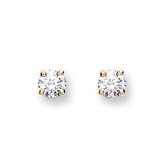 18ct Yellow Gold 0.25ct Claw Set Diamond Stud Earrings - 18ct Gold