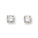 18ct Yellow Gold 0.50ct Claw Set Diamond Stud Earrings