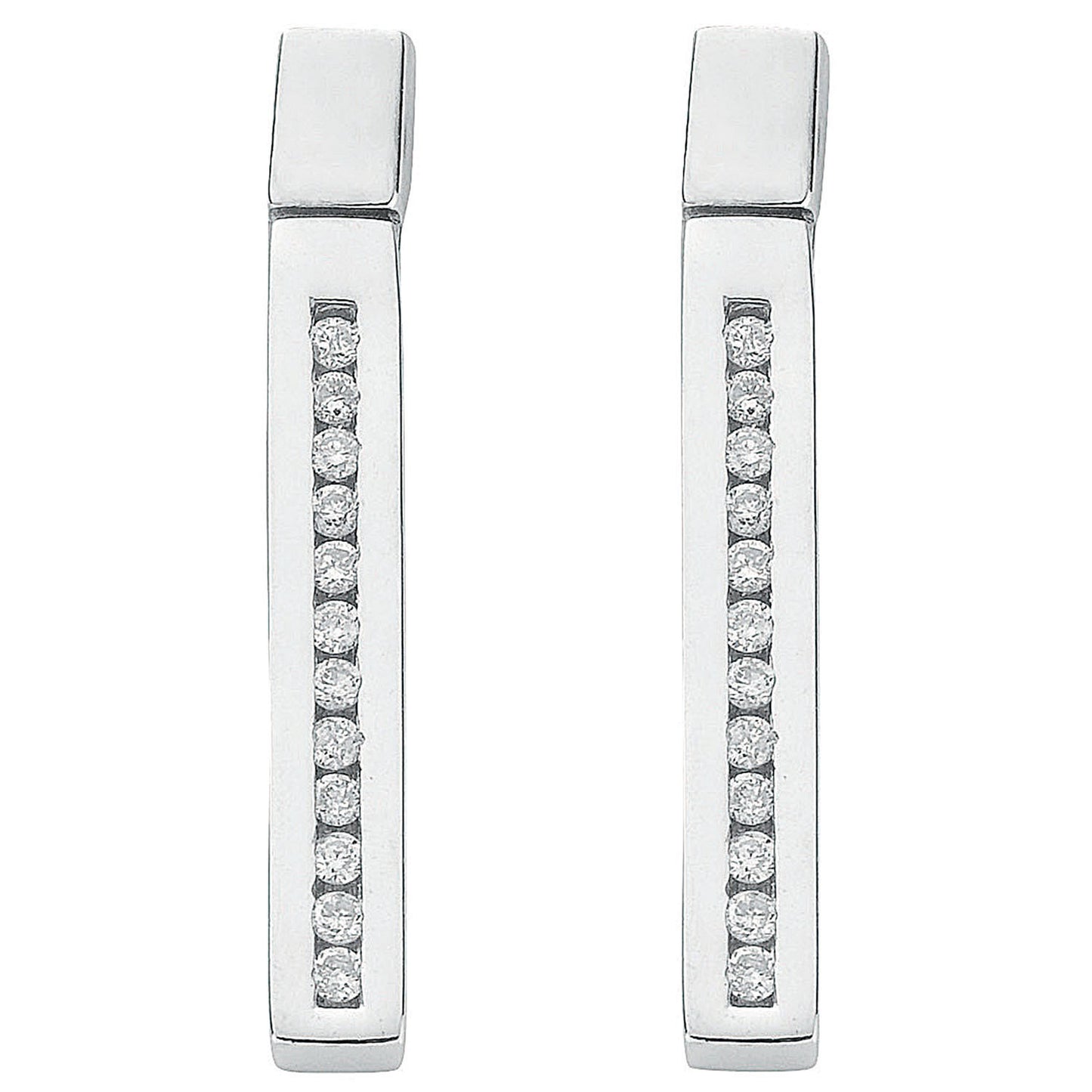 9ct White Gold 0.21ct Diamond Drop Earrings - 9ct Gold