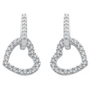 9ct White Gold 0.50ct Diamond Heart Drop Earrings