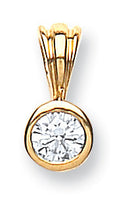 18ct Yellow Gold 0.15ct Rubover Set Diamond Solitaire Pendant