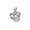 9ct White Gold 0.13ct Diamond Heart Pendant